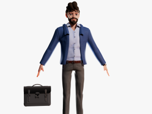 Cartoon Man NoRig 3D Model