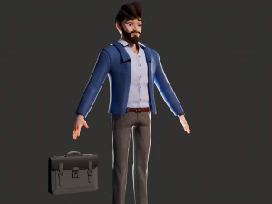 Cartoon Man NoRig 3D Model