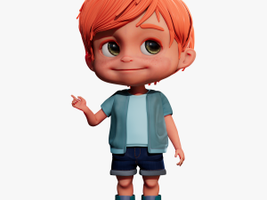Cartoon Boy NoRig 3D Model