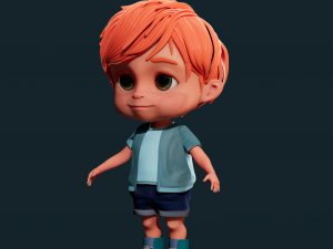 Cartoon Boy NoRig 3D Model