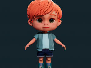 Cartoon Boy NoRig 3D Model