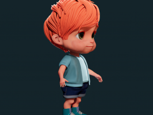 Cartoon Boy NoRig 3D Model
