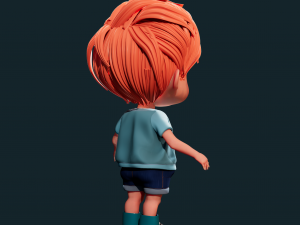 Cartoon Boy NoRig 3D Model