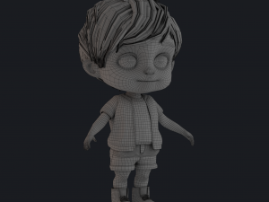 Cartoon Boy NoRig 3D Model