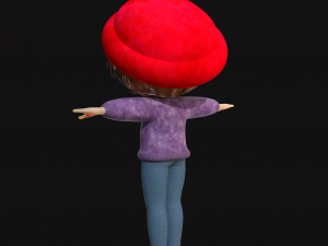 Cartoon Girl NoRig Modello 3D