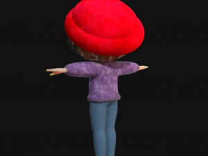 Cartoon Girl NoRig 3D Model