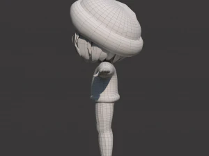 Cartoon Girl NoRig 3D Model