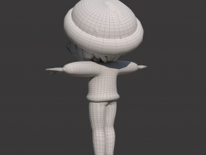 Cartoon Girl NoRig Modello 3D