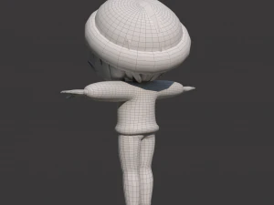 Cartoon Girl NoRig 3D Model