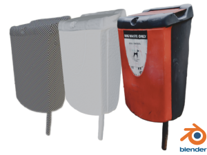 Park Dog Bin - 8K UHD - 3D Scan Model Low Poly Modèle 3D