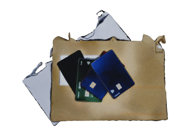 Open Envelopes And Credit Cards - UHD 3D Scan Model 3D 模型 .c4d .max .obj .3ds .fbx .stl .blend 