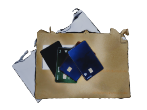 Open Envelopes And Credit Cards - UHD 3D Scan Model Modèle 3D