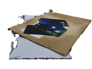 Open Envelopes And Credit Cards - UHD 3D Scan Model 3D 模型