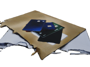 Open Envelopes And Credit Cards - UHD 3D Scan Model 3D 模型