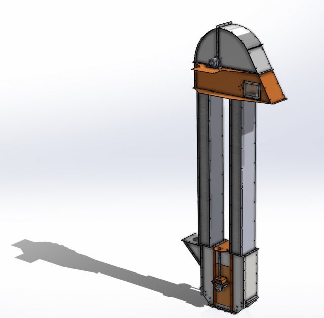 Bucket Elevator 50t-h 3D Model .c4d .max .obj .3ds .fbx .stl .blend 