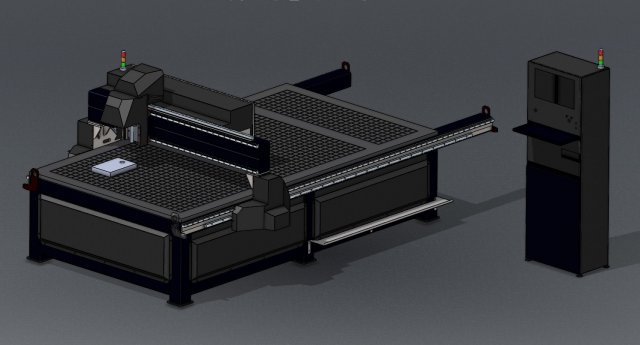 CNC Milling Machine 3D Model .c4d .max .obj .3ds .fbx .stl .blend 