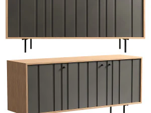 INTERIOR GALERI FUJI 3 PINTU SIDEBOARD BERBAHAN ALAMI Model 3D