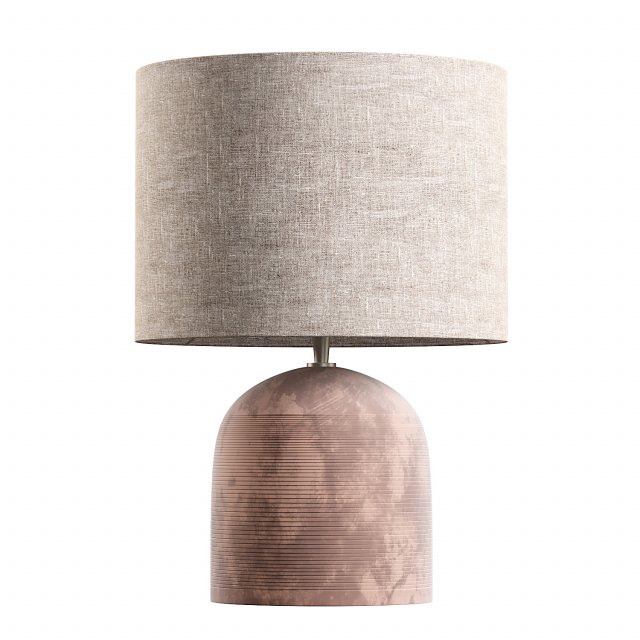 Ribbed Mango Wood Table lamp - Natural 3D 模型 .c4d .max .obj .3ds .fbx .stl .blend