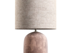 Ribbed Mango Wood Table lamp - Natural 3D-Modell