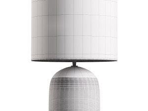 Ribbed Mango Wood Table lamp - Natural Modello 3D