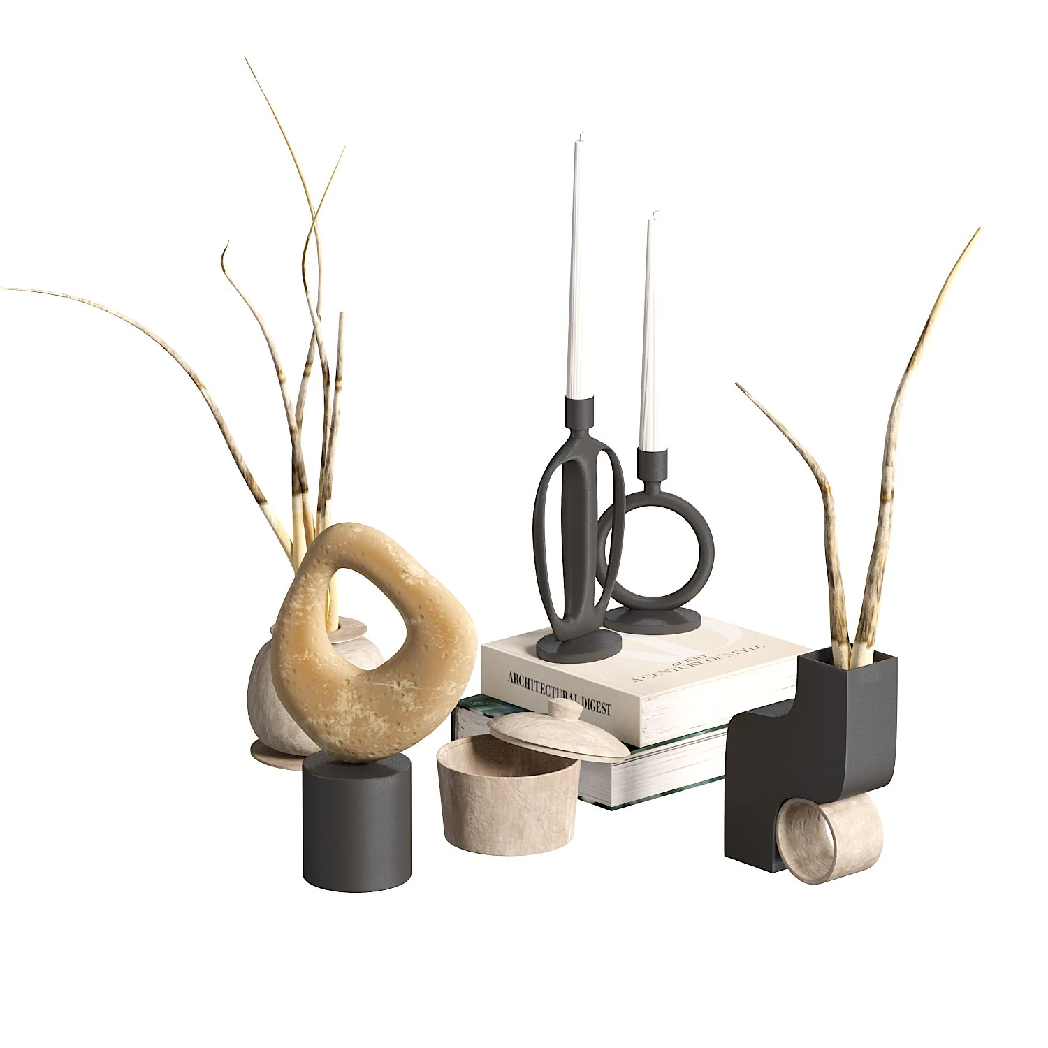 Decorative set 3D Model .c4d .max .obj .3ds .fbx .stl .blend 