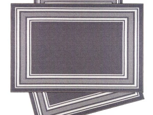 Beverly Dywan Wewnętrzny dywanik z obramowaniem Antypoślizgowy gumowy podkład Nowoczesny dywanik do salonu w kolorze szarym Model 3D