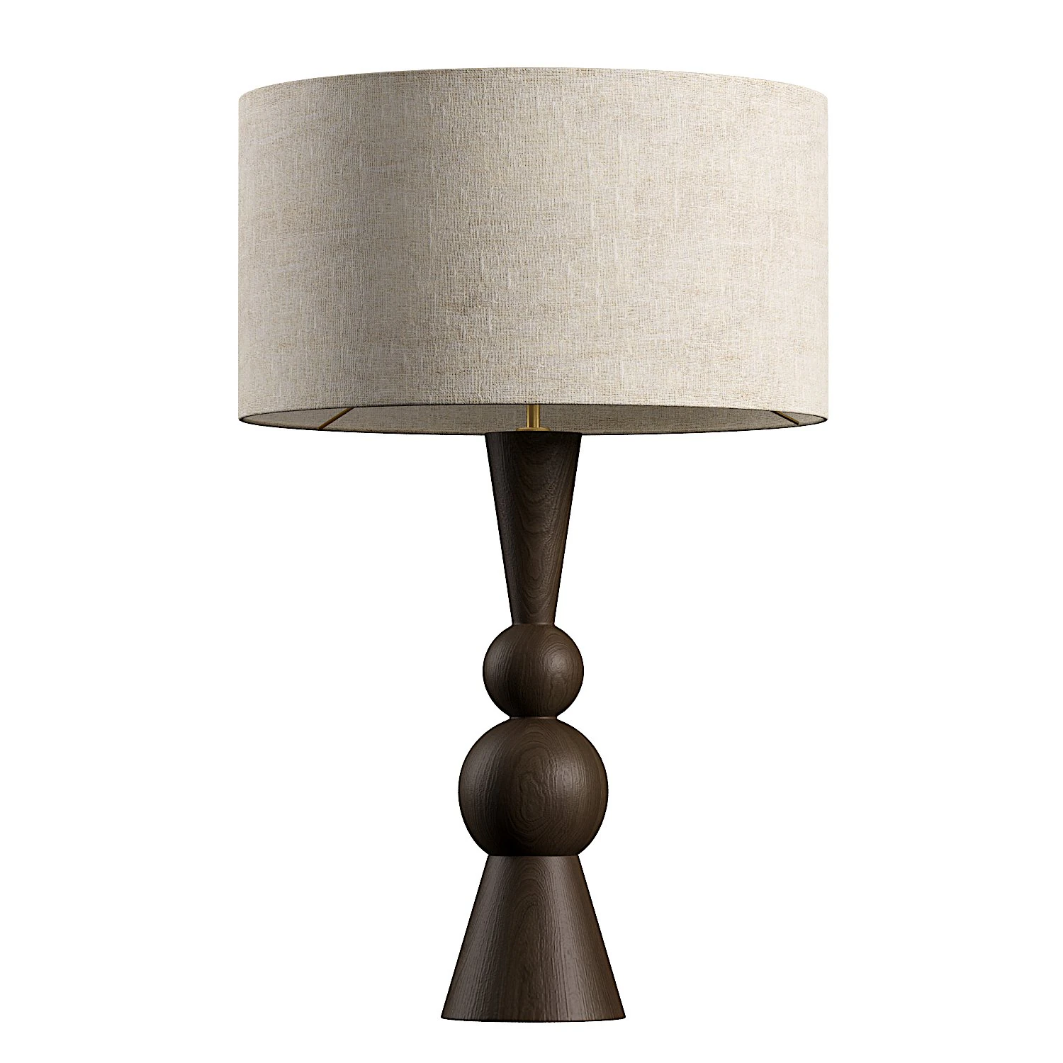 Carmine dark wood and linen table lamp 3D Model .c4d .max .obj .3ds .fbx .stl .blend