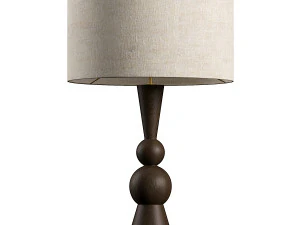 Lampada da tavolo Carmine in legno scuro e lino Modello 3D