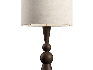 Carmine dark wood and linen table lamp Model 3D
