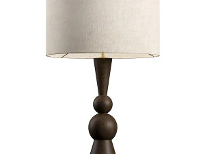 Carmine dark wood and linen table lamp 3D Model