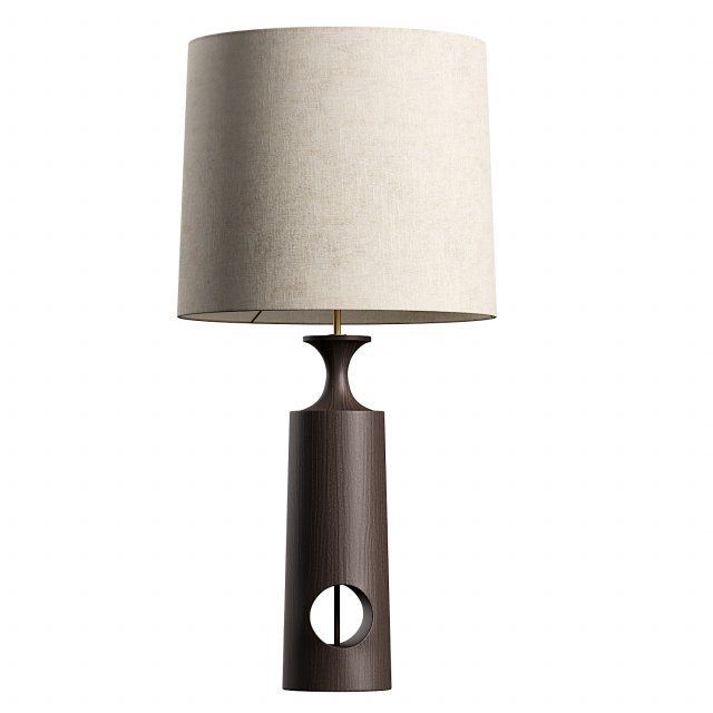 Morton dark wood and linen table lamp Modello 3D .c4d .max .obj .3ds .fbx .stl .blend 