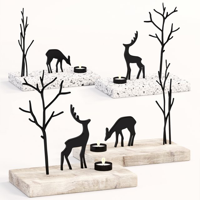 Home decorative set 3D 模型 .c4d .max .obj .3ds .fbx .stl .blend 