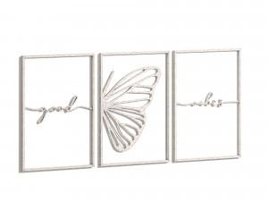 Pieces Wall Decor good vibes butterfly 3D मॉडल