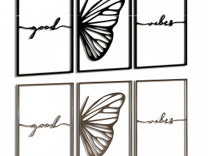Pieces Wall Decor good vibes butterfly 3D मॉडल
