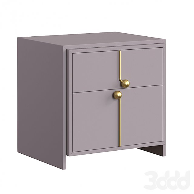 Post-modern Bedside Table with 2 Drawers Nightstand 3D 모델 .c4d .max .obj .3ds .fbx .stl .blend 