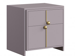 Post-modern Bedside Table with 2 Drawers Nightstand 3D 모델