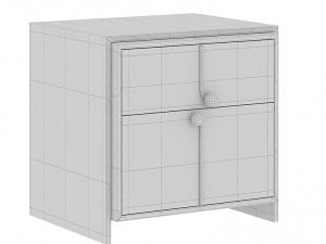 Post-modern Bedside Table with 2 Drawers Nightstand 3D 모델