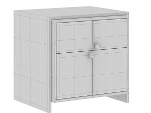 Post-modern Bedside Table with 2 Drawers Nightstand 3D Model