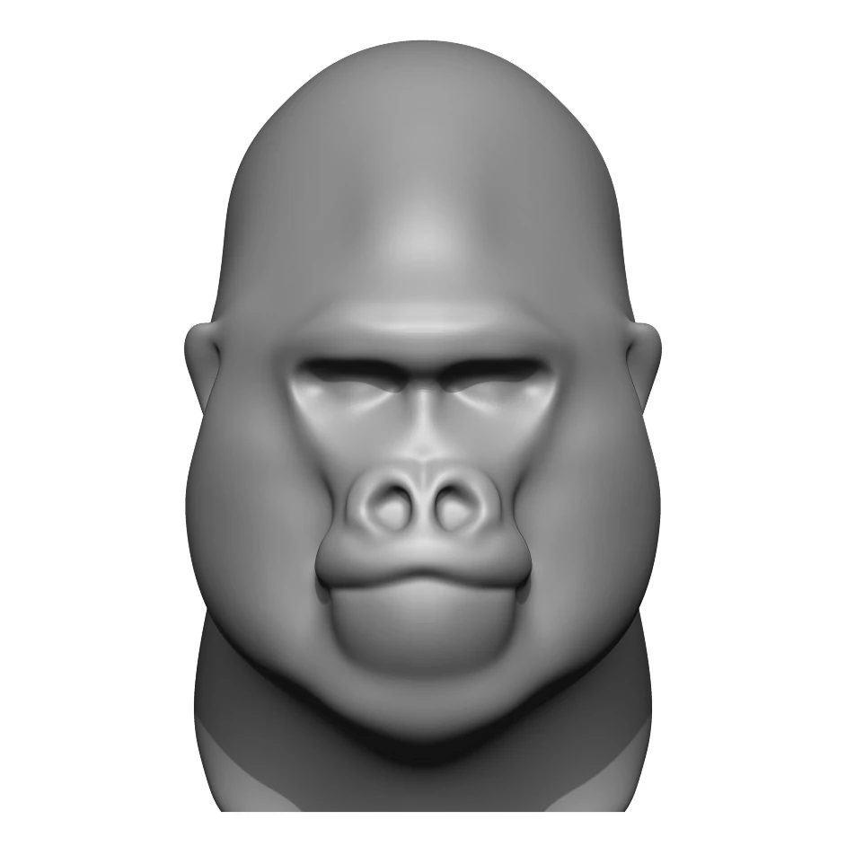 Stylized Gorilla 3D Model .c4d .max .obj .3ds .fbx .stl .blend 