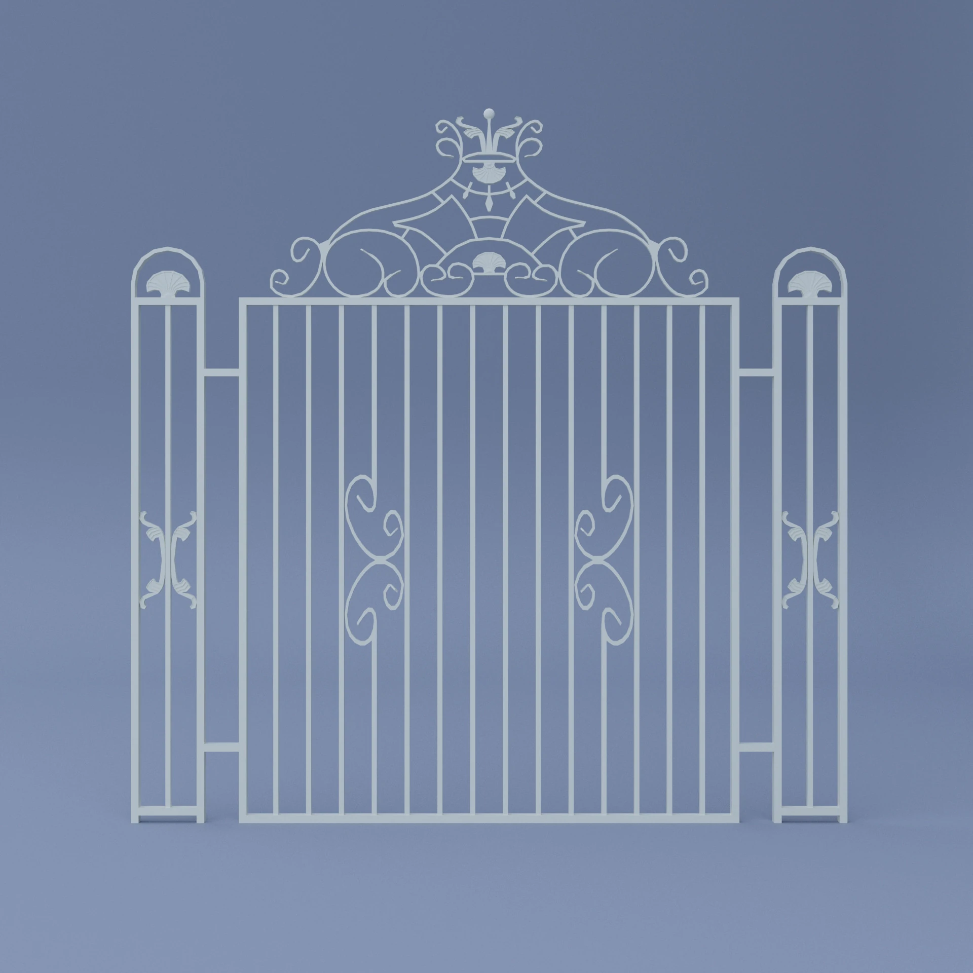 Decorative Fence 3D Model .c4d .max .obj .3ds .fbx .stl .blend 