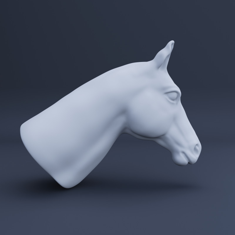 Stylized Horse Head 3D Модель .c4d .max .obj .3ds .fbx .stl .blend 