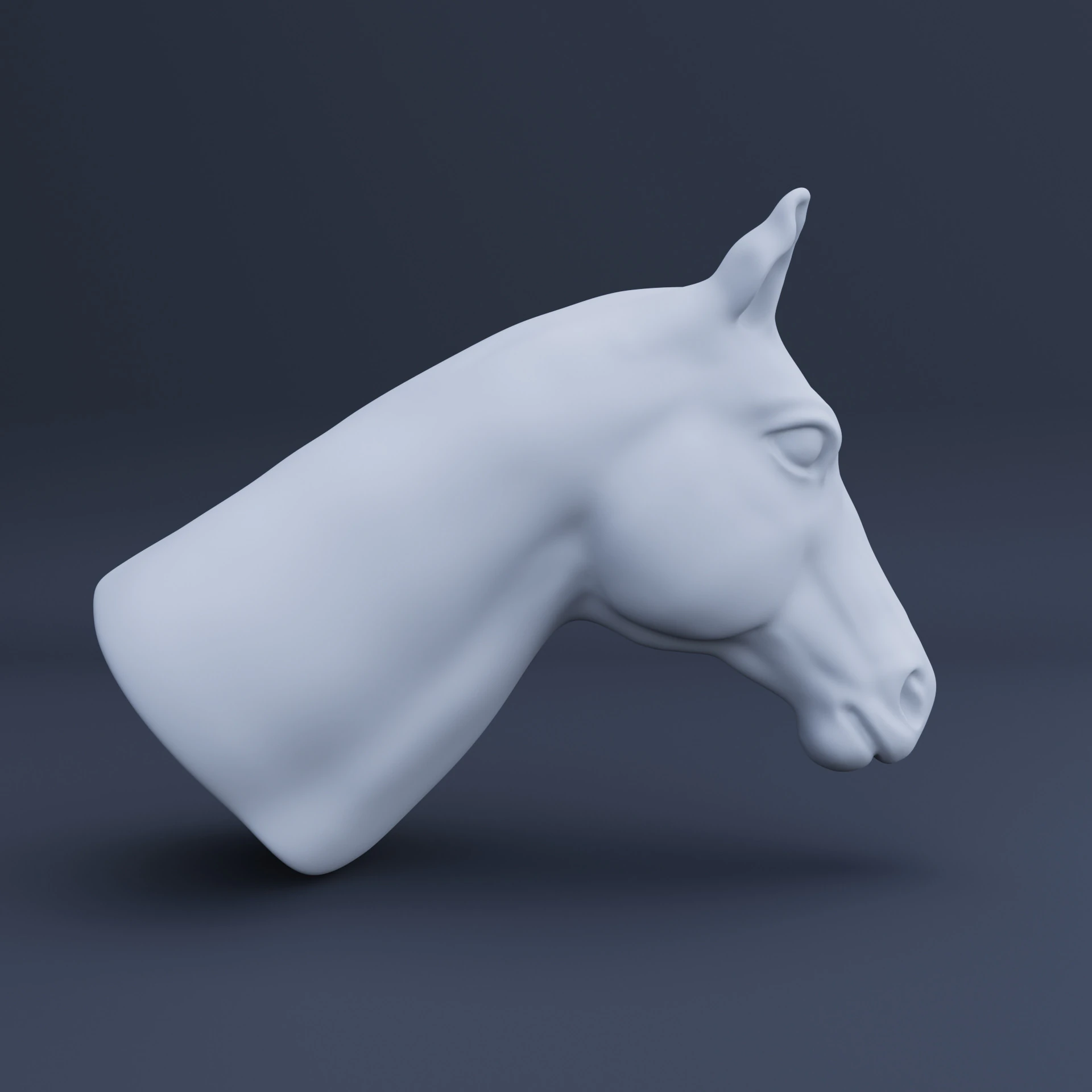 Stylized Horse Head 3D Model .c4d .max .obj .3ds .fbx .stl .blend 