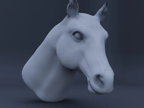 Stylized Horse Head 3D Model