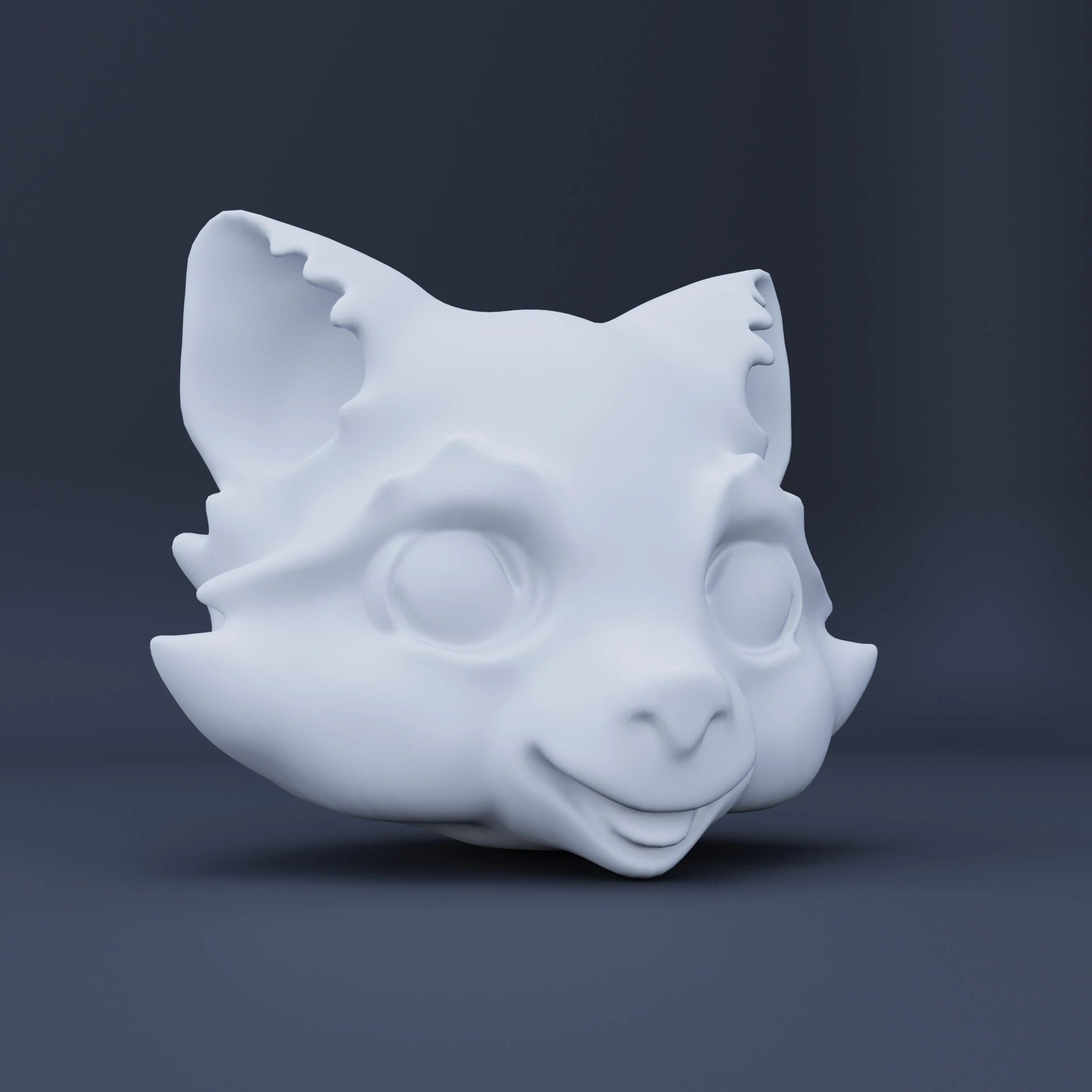 Stylized Racoon Head 3D Model .c4d .max .obj .3ds .fbx .stl .blend