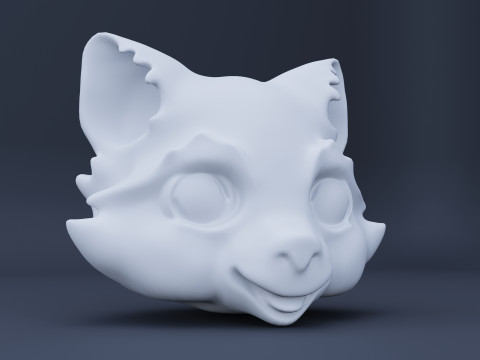 Stylized Racoon Head 3D Model