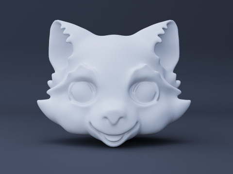 Stylized Racoon Head 3D Model