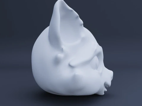 Stylized Racoon Head 3D Model