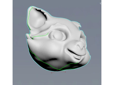 Stylized Racoon Head 3D Model