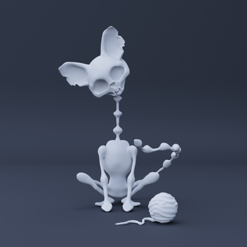 Zombie cat - High Poly 3Dモデル .c4d .max .obj .3ds .fbx .stl .blend 