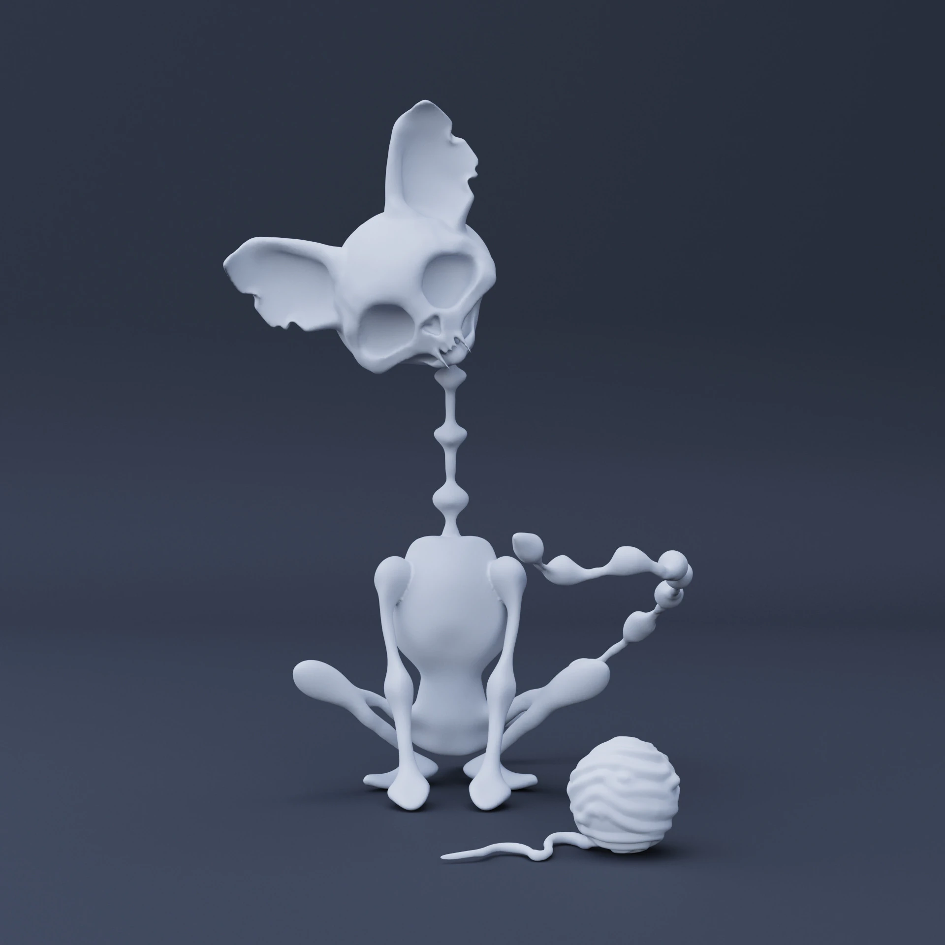 Zombie cat - High Poly 3D Model .c4d .max .obj .3ds .fbx .stl .blend 